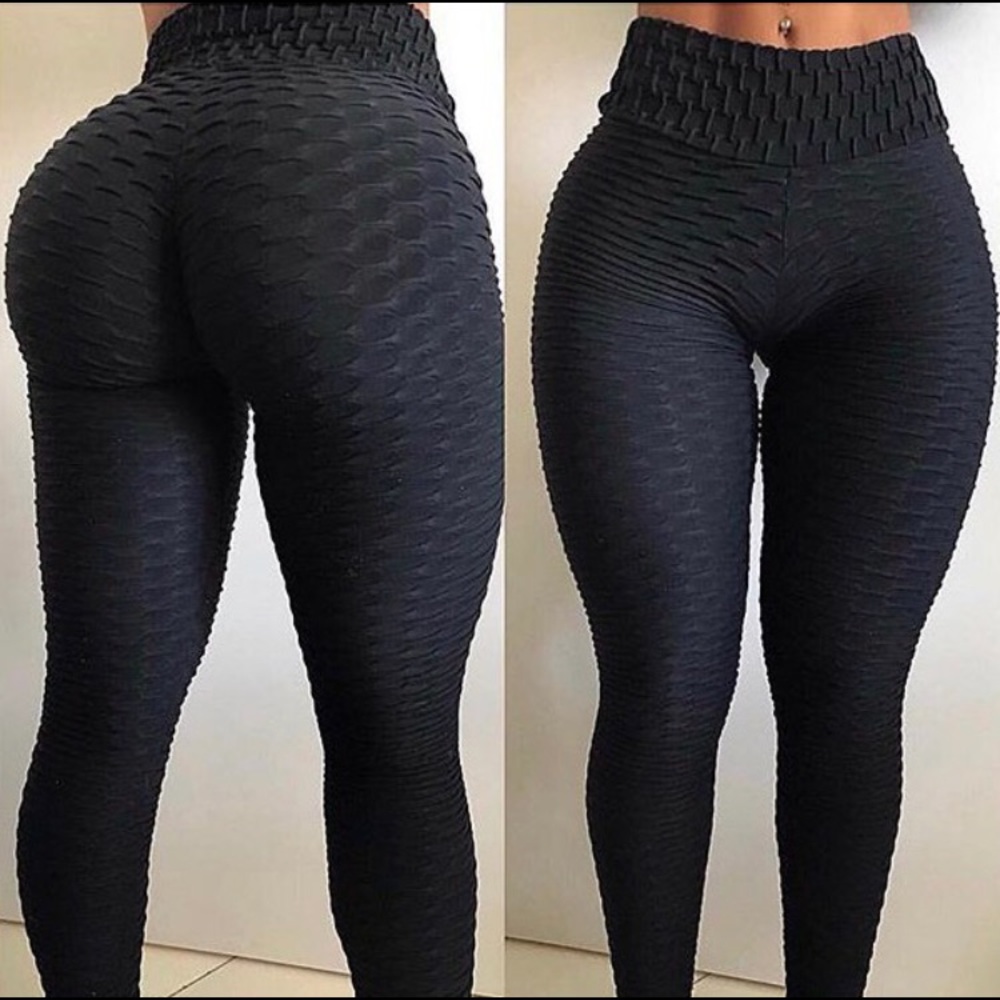 🖤 Brazilian Honeycomb Gym Leggings Booty Scrunch - Picture 4 of 8
